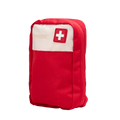 A red first aid pouch with a white top panel, featuring a white cross on a red square and the text 'MY MEDIC' in gold, set against a plain white background.